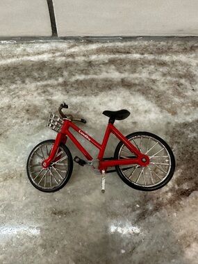 Vintage Dollhouse House 1:12 Scale Red Bicycle Bike
